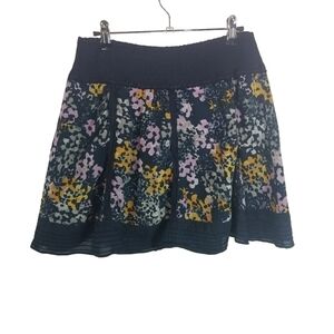 Free People floral cotton smocked mini skirt